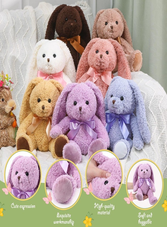 Civaner 7 Pcs Stuffed Animals Bulk 12.5 Inch Cute Soft Animal Plush Toys for Kids Birthday Gifts Baby Shower Party Decorations(Bright Color,Bunny) - Image 3
